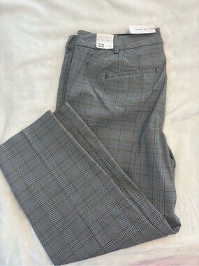Lane Bryant Gray Plaid Straight Leg Pants